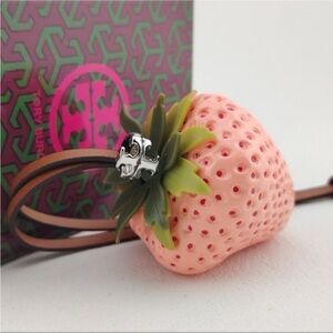 Tory Burch Pink and Green Strawberry Charm